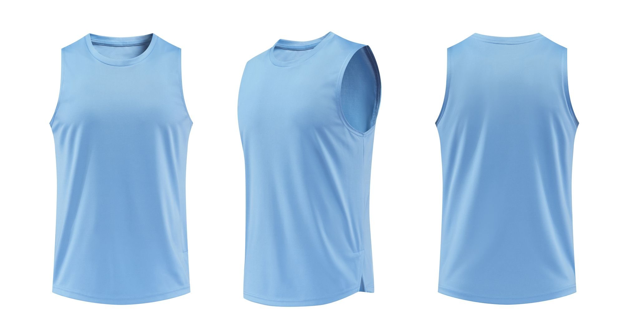 GY83606 wide-shoulder race singlet in mid blue