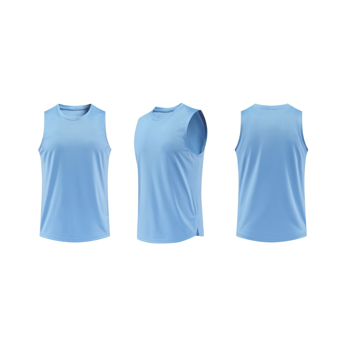 GY83606 wide-shoulder race singlet in mid blue