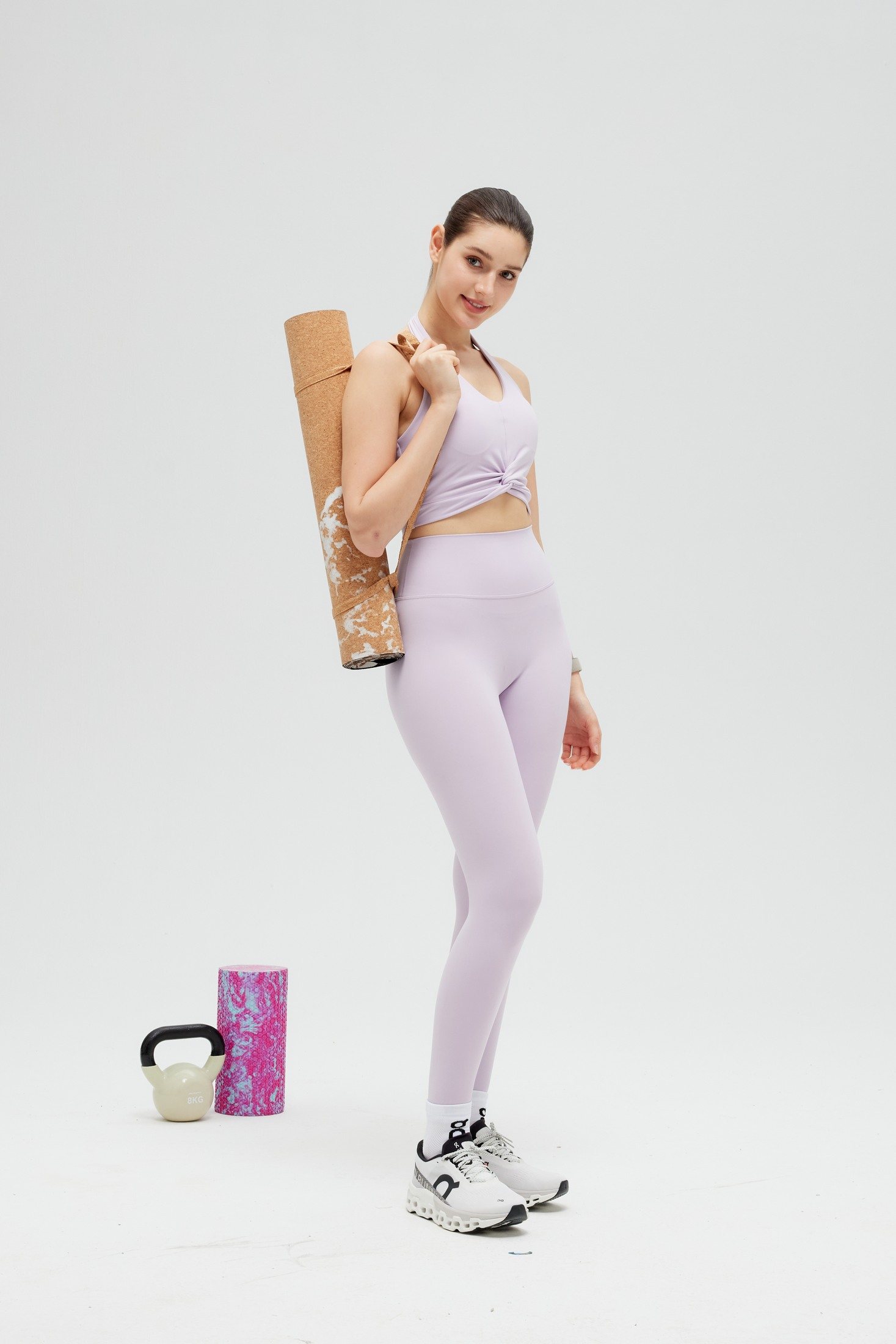 Halter neckline and integrated cup construction
