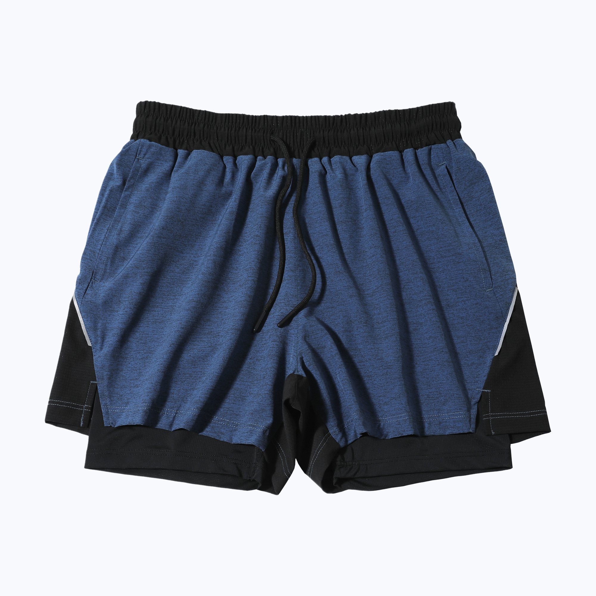 Multi-Pocket Double-Layer Running Shorts