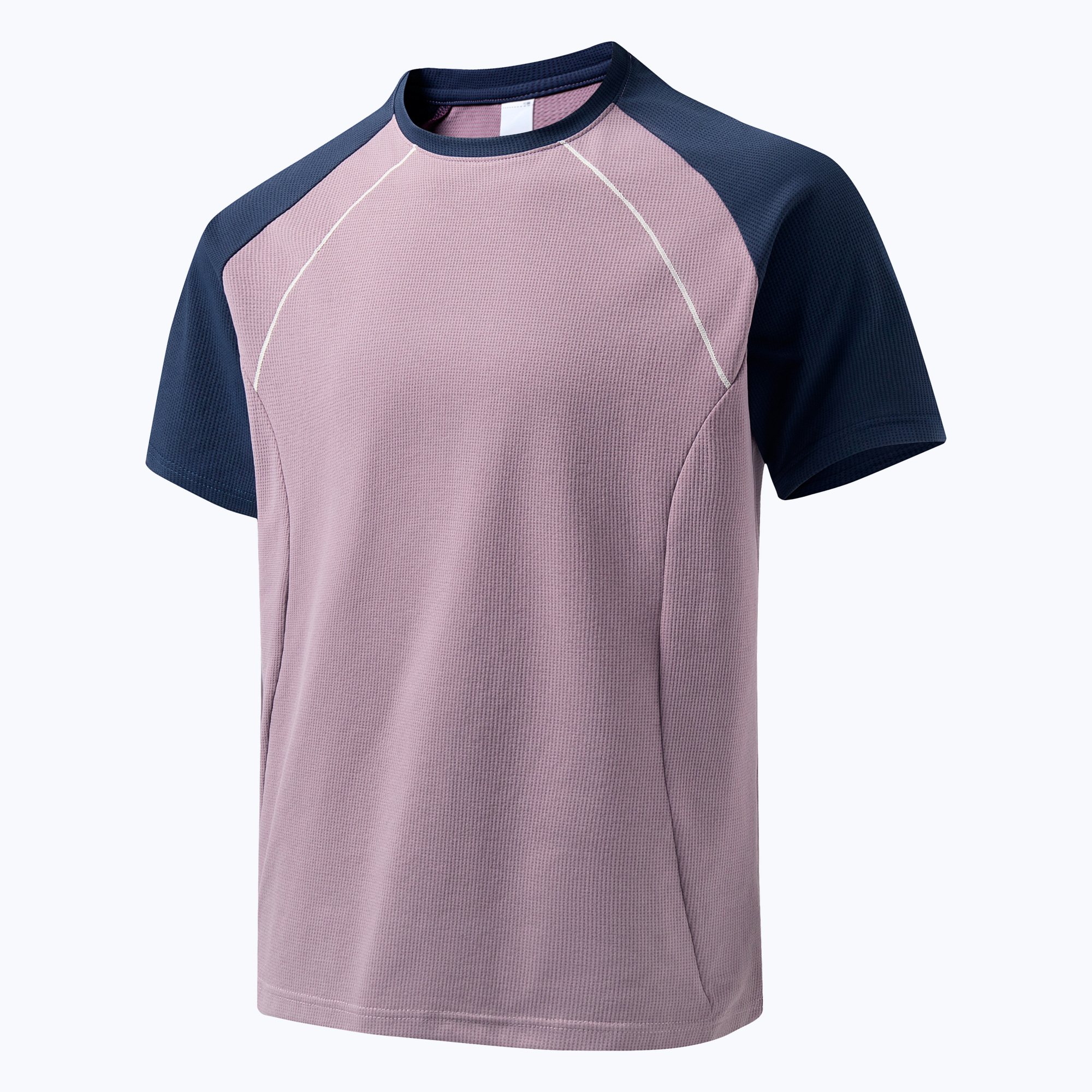 XLL99605 Raglan-Panel Grid-Knit Quick-Dry Running Shirt
