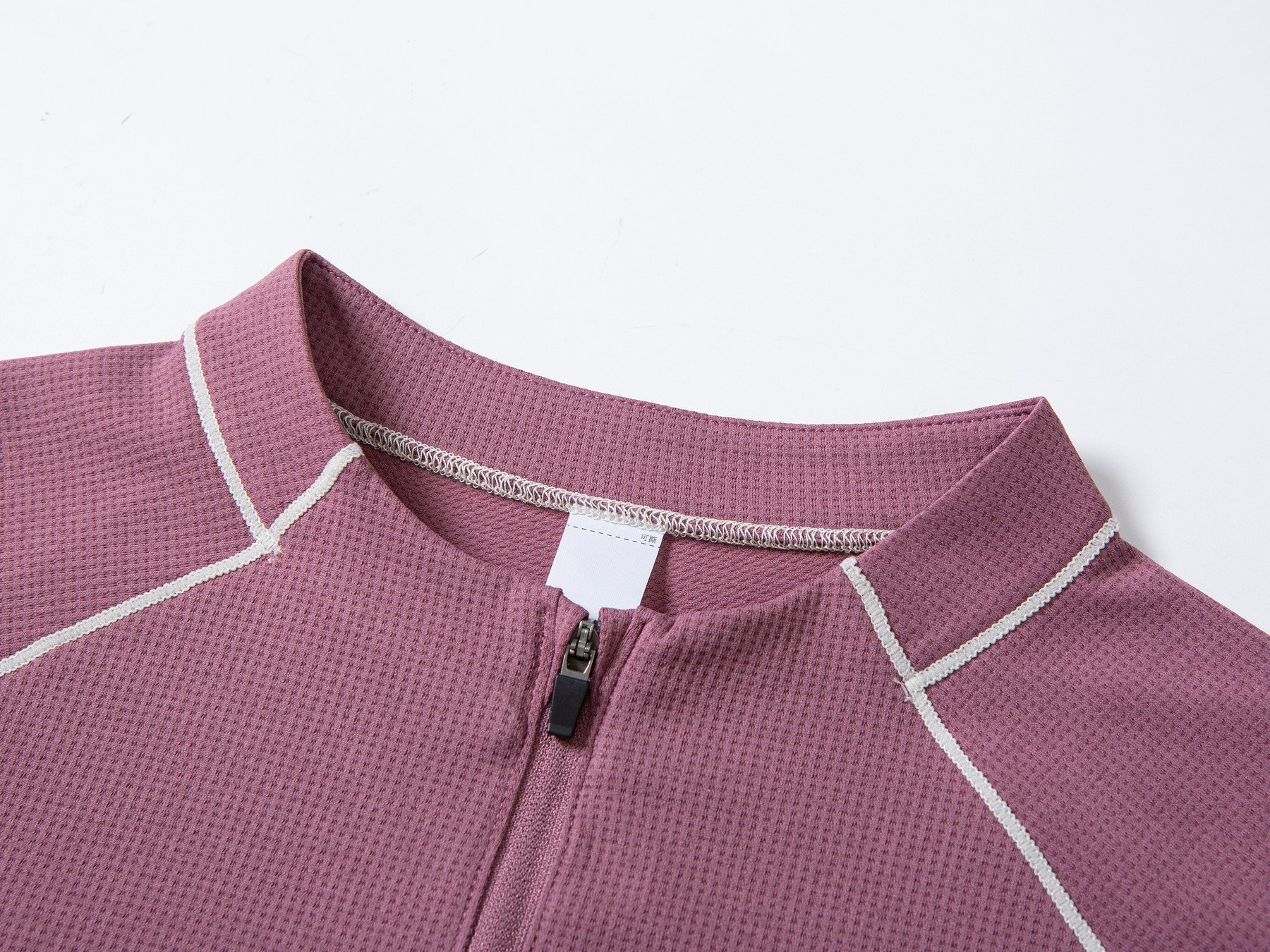 contrast-seam half zip